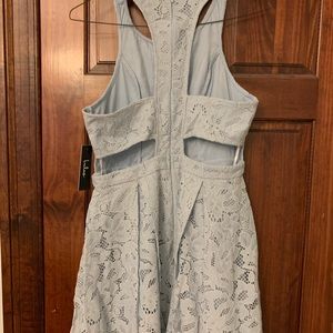 Light blue flare laced  mid length dress